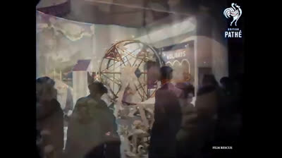 1954 Christmas Shopping in London - old video in color