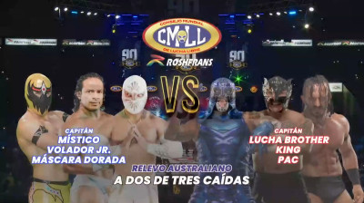 CMLL Super Viernes-Death Triangle vs Mascara Dorada & Místico & Volador, Jr.